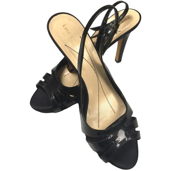 Kate Spade Heels Slingback Black Open Toe Stiletto Women's 9 High Heel Shoe - Picture 1 of 15